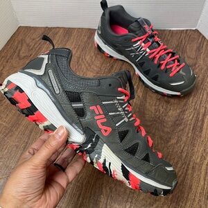 Fila Women Vitality All Terrain Running Shoes Gray and Pink Size 9.5